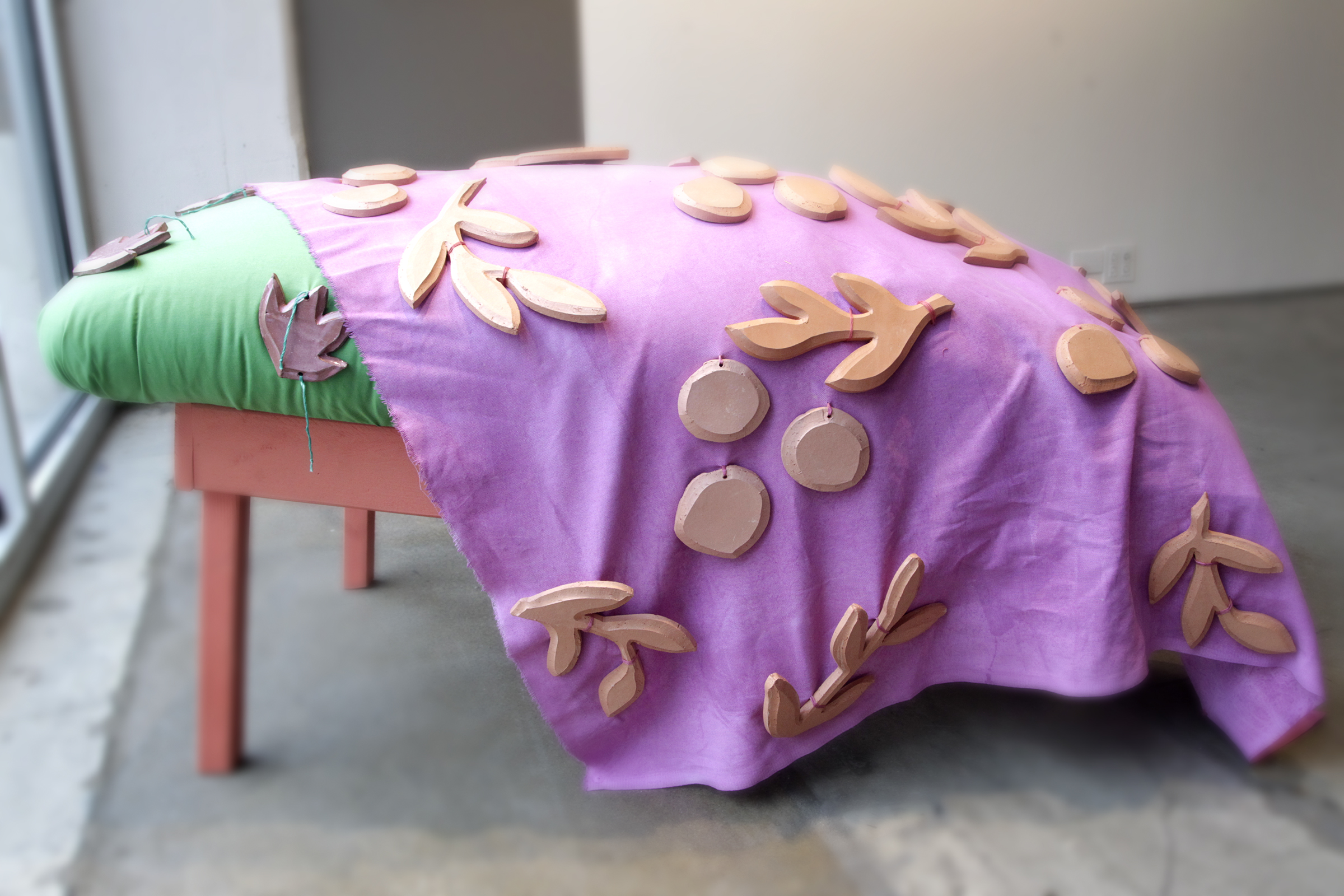 "Bed Made" by artist Britny Wainwright is part of the exhibition, âMatter and Pattern,â on view at The Contemporary Dayton through March 28. The show is the second in the Still SHE Creates series of exhibitions that highlight women artists pushing boundaries in contemporary art. LISA POWELL / STAFF
