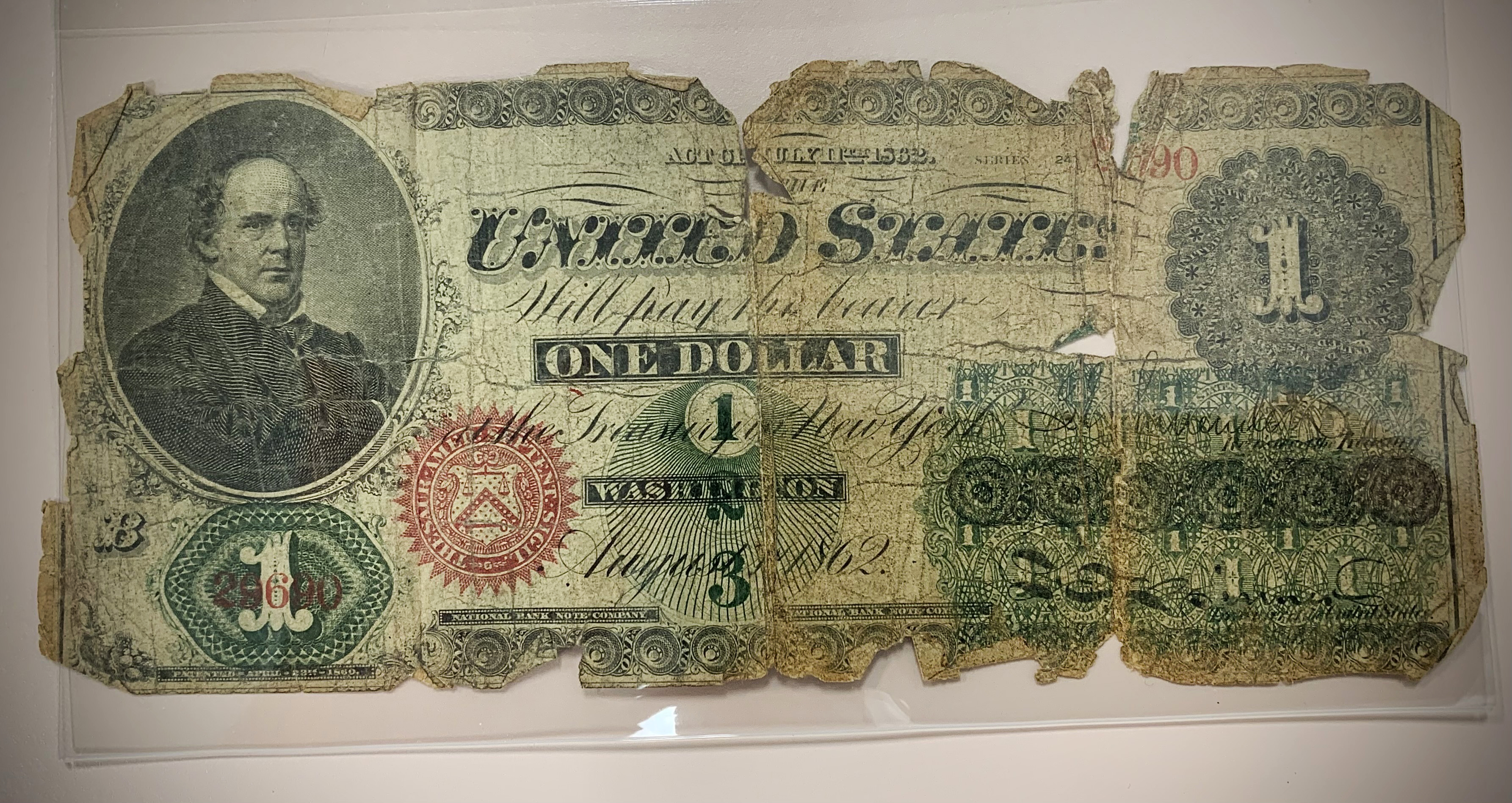 Greene County archivists found United States demand notes, or "Greenbacks," some of the earliest paper currency printed in the United States, in the records of Greenewood Manor after the retirement home closed last year.  MARSHALL GORBY\STAFF