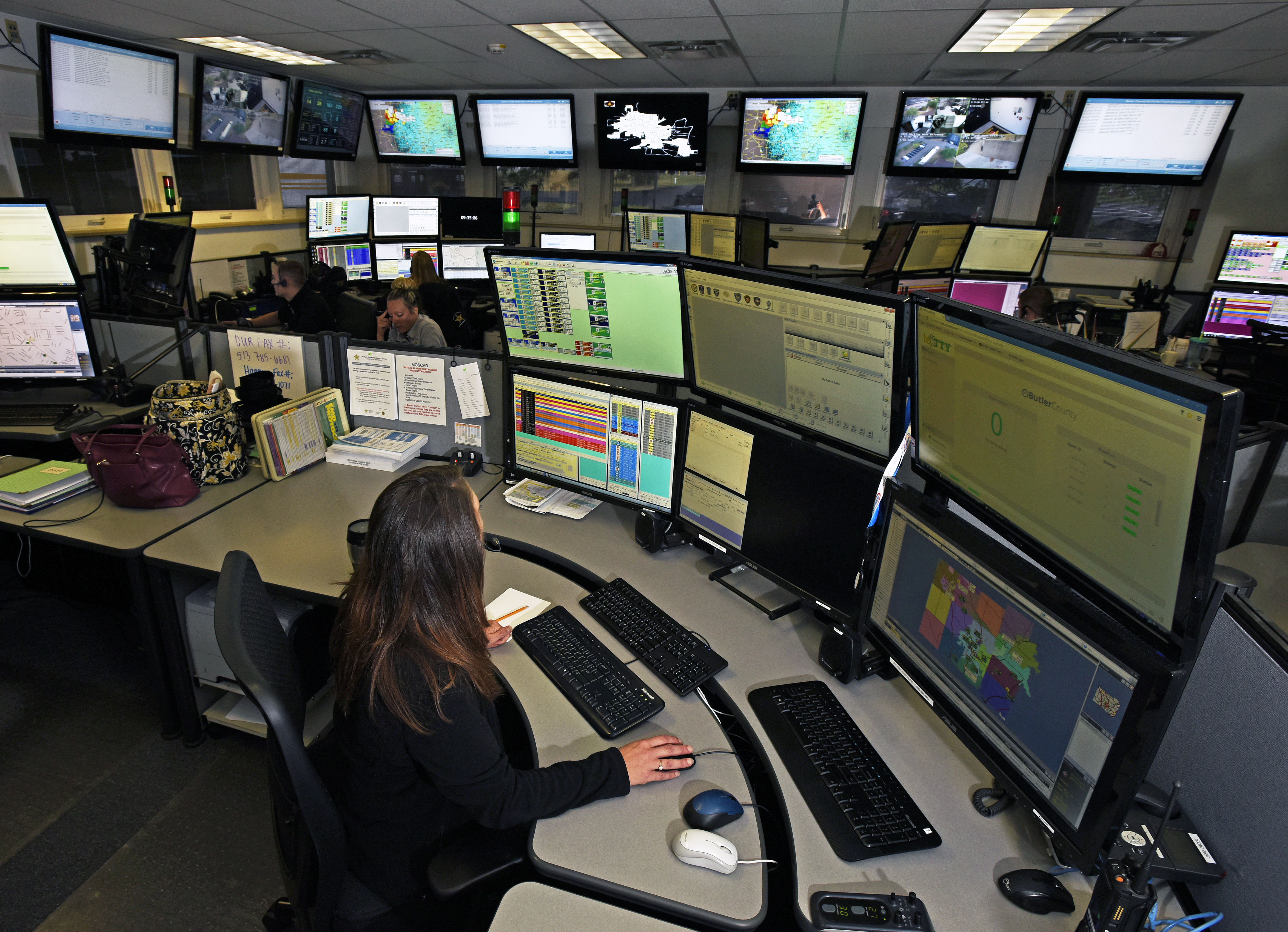 After years of debate Butler County Sheriff Richard Jones sent dispatch bills to jurisdictions who have their own cop shops and use his 911 dispatch center. The county commissioners agreed to pick up the tab this year. NICK GRAHAM/STAFF