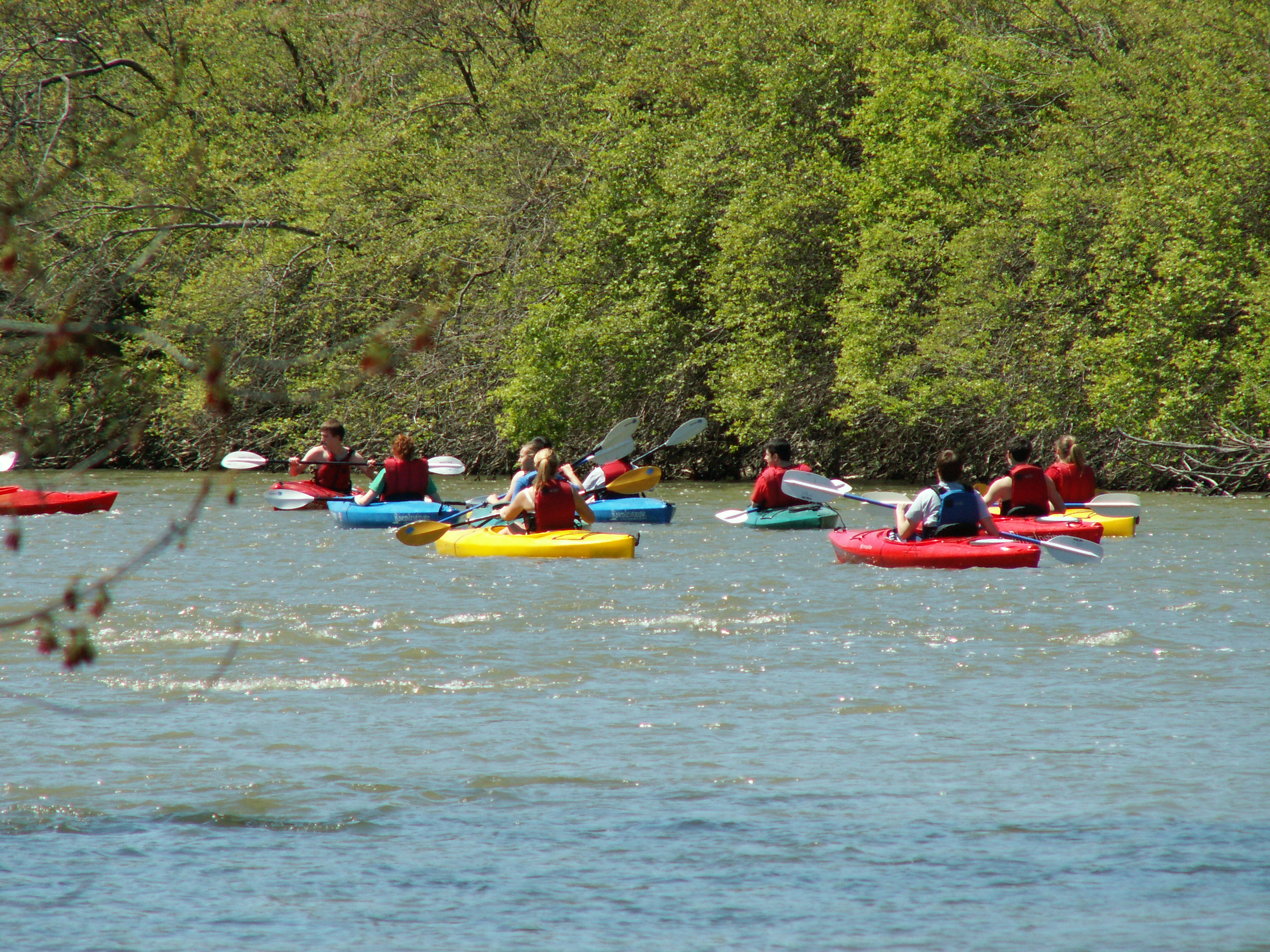 A group paddles on the Mad River at Eastwood MetroPark. Contributed by Five Rivers MetroParks