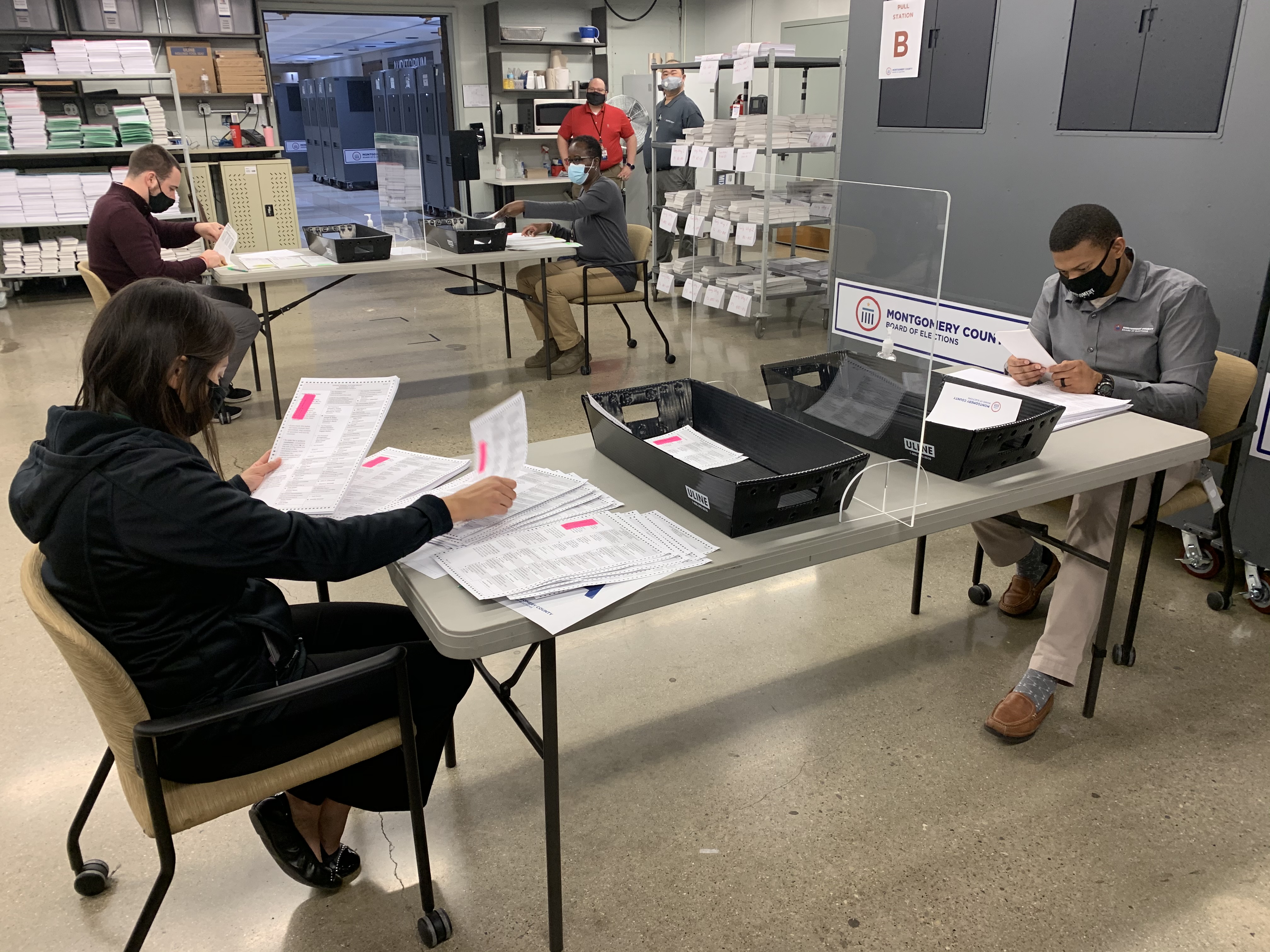 Montgomery County Board of Elections workers audit the results of the Nov. 3 general election.