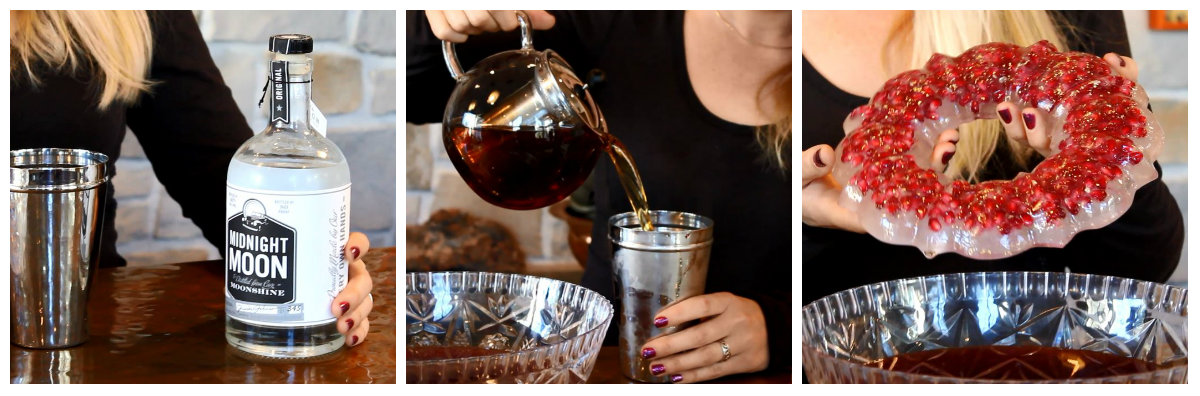 Carly Witmer of Craft Event Bar adds several ingredients for the King's Crown recipe. VIVIENNE MACHI / STAFF