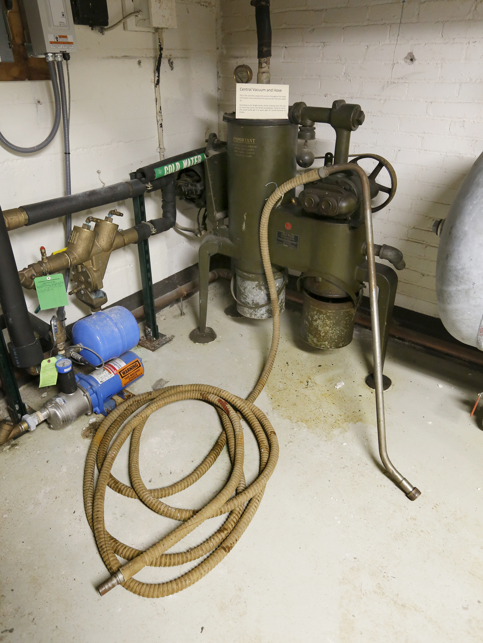 A central vacuum system, found in businesses and factories at the time but rarely in a home, was installed in Hawthorn Hill in 1912. LISA POWELL / STAFF
