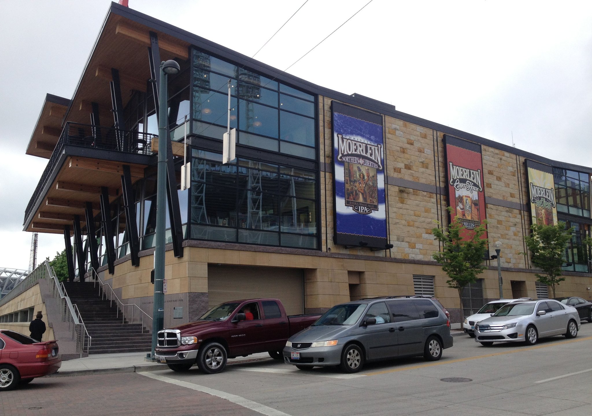 The modern facade of Cincinnati’s Christian Moerlein Lager House. Contributed photo by Alexis Larsen