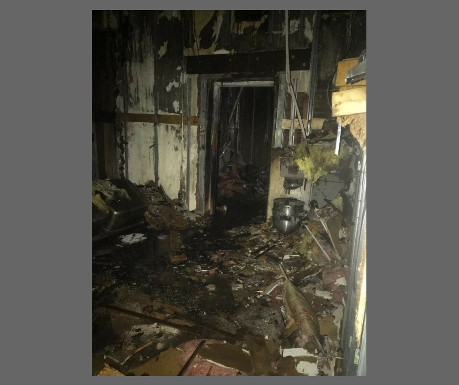 Photo shows damage inside of Salar in the Oregon District from a New Year's Eve weekend fire.