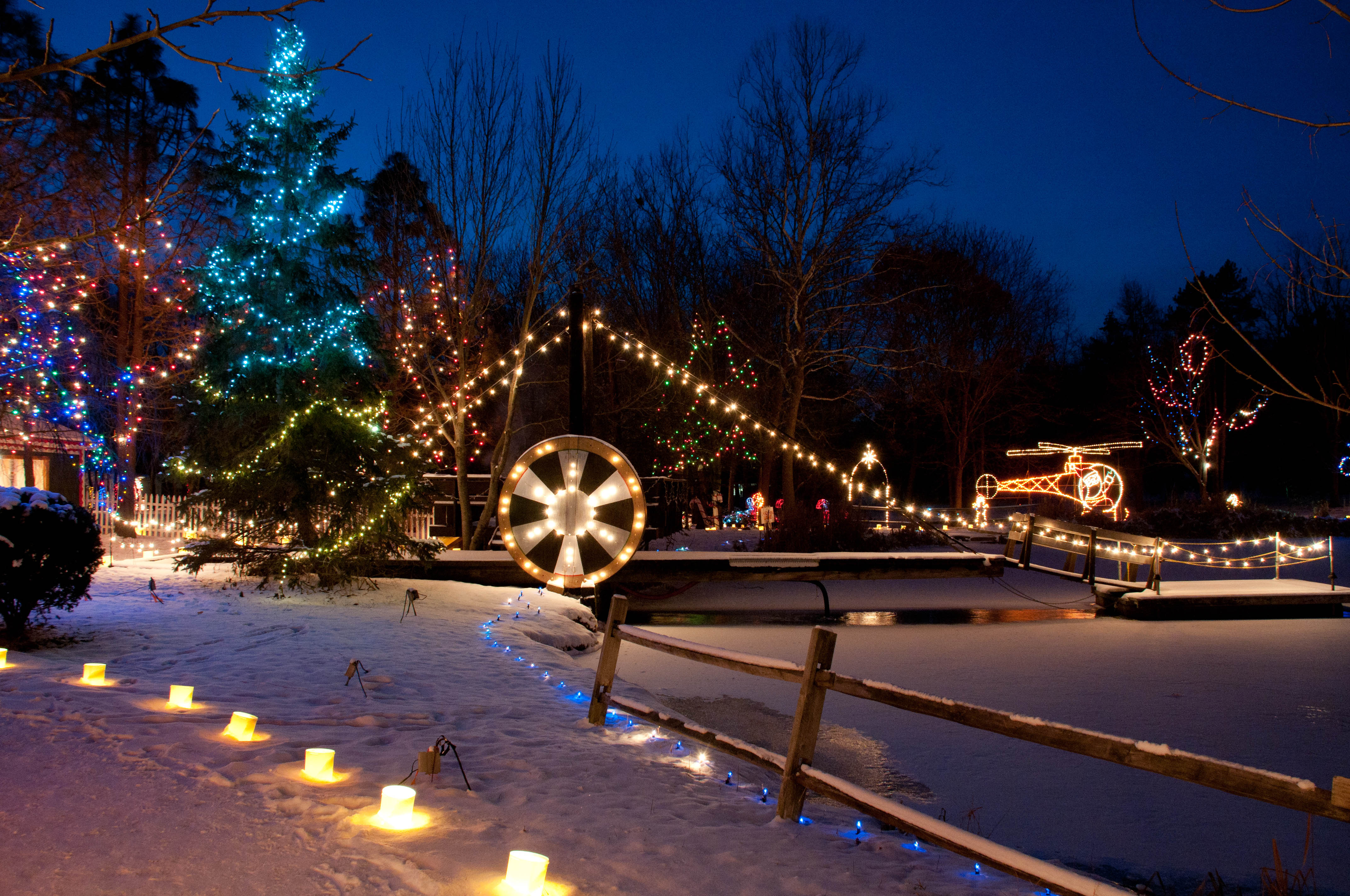 The wooded trail at Woodland Lights is full of lighted figures and objects, both Christmas and non-Christmas. CONTRIBUTED