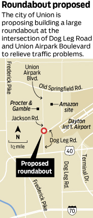 Union roundabout near Amazon and P&G