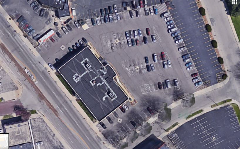 Satellite view of Greater Dayton Premier Management parking lot on Wayne Ave. just south of Dublin Pub.