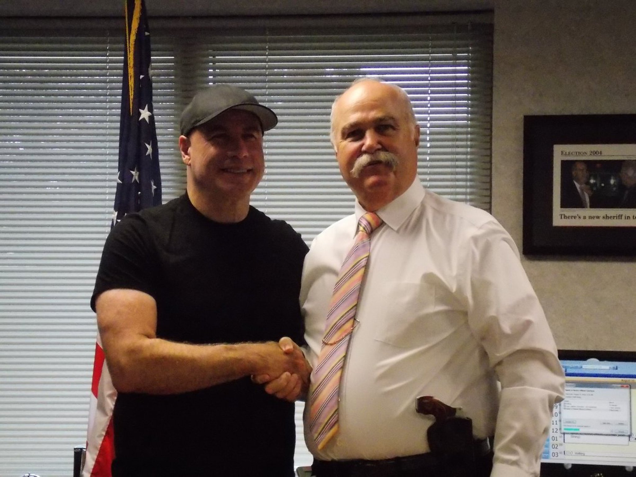 Butler County Sheriff Richard Jones tweeted this photo with John Travolta while the actor filmed his John Gotti movie at the Butler County Jail.