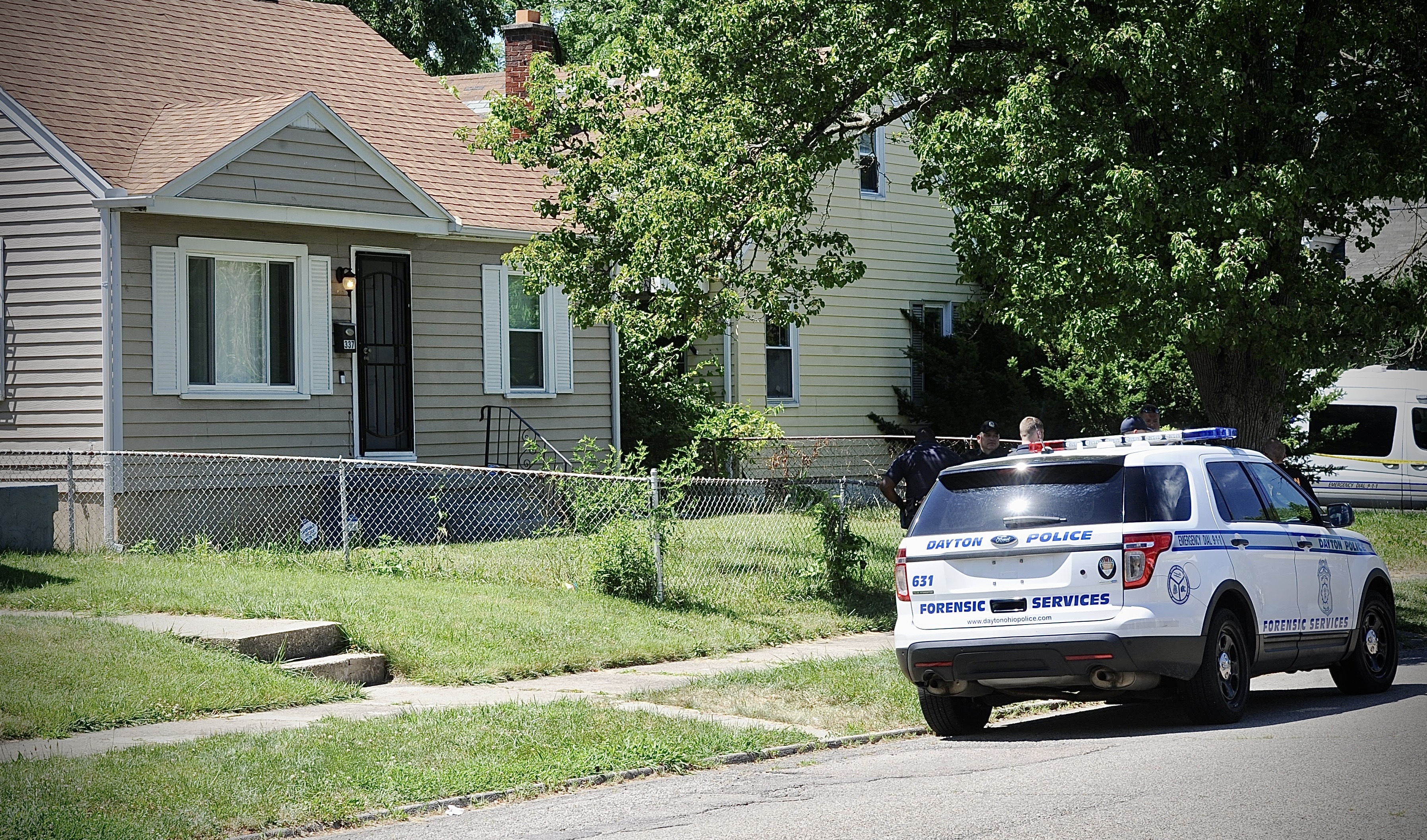 The bodies of a woman and girl were found Thursday, June 23, 2022, inside a house in the 300 block of Burleigh Avenue in Dayton. MARSHALL GORBY/STAFF