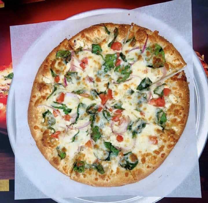 Pizza from the Dayton Village Pizza Restaurant in Northridge.