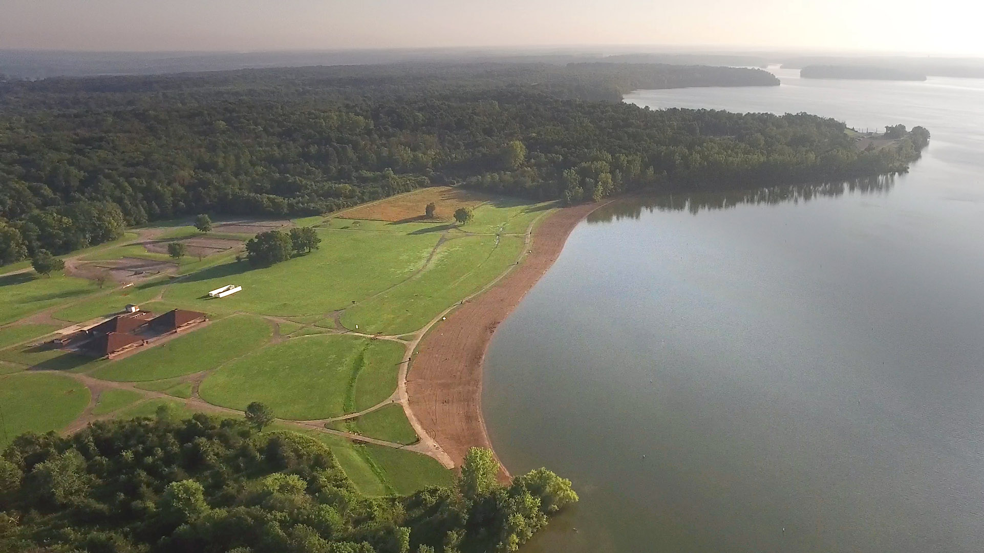 The beach at Caesar Creek State Park stretches 1,300 feet along the shoreline, northwest of the new marina. TY GREENLEES / STAFF
