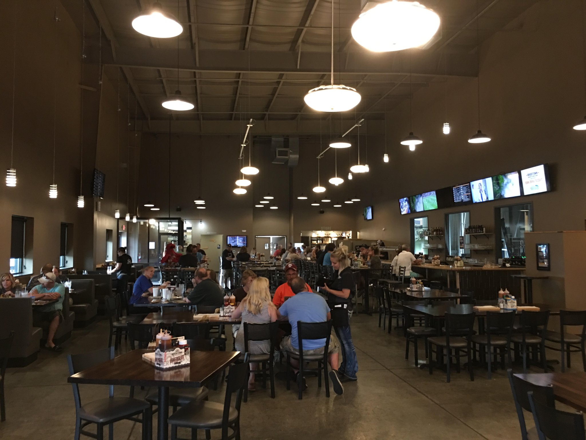 Rivertown Brewery and Barrel House in Monroe’s huge, 4,00-square-foot dining room has a pleasing industrial feel and great views of the brewing operations. CONTRIBUTED/ALEXIS LARSEN