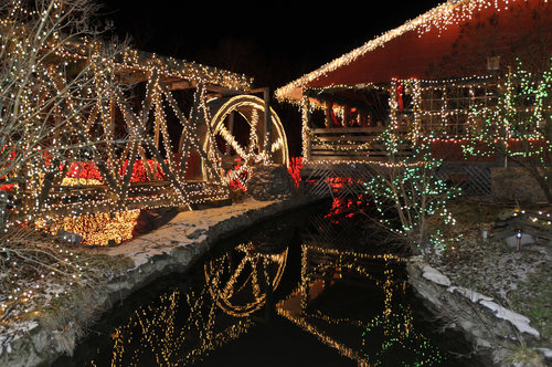 Clifton Mill holiday lights.
