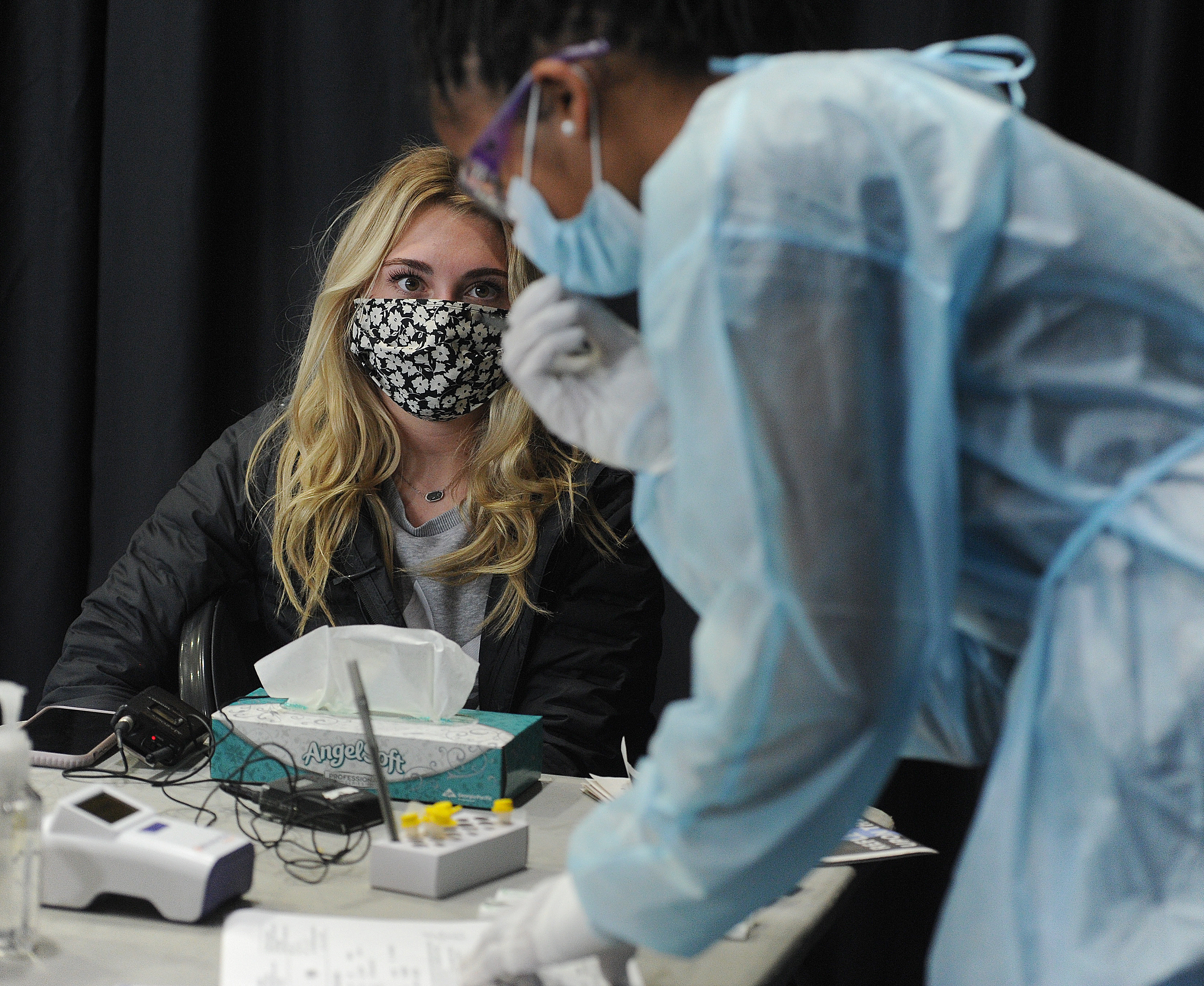 Friday was the first day back for spring 2021 semester at the University of Dayton. Students were tested for COVID-19.