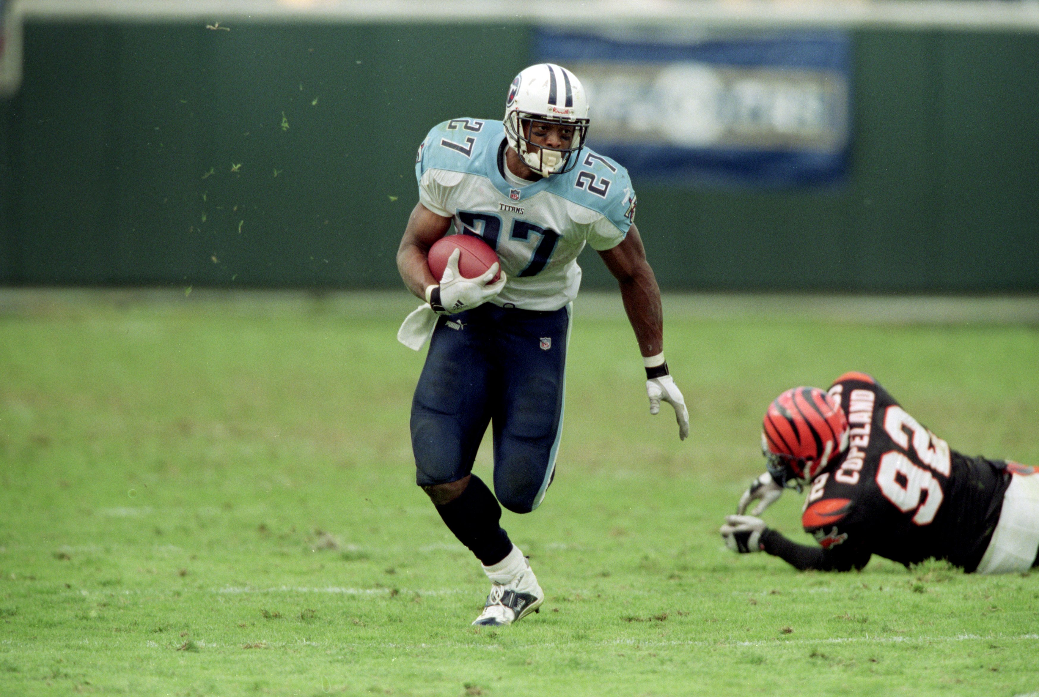 Cincinnati Bengals safety Tommy Casanova runs with the ball after