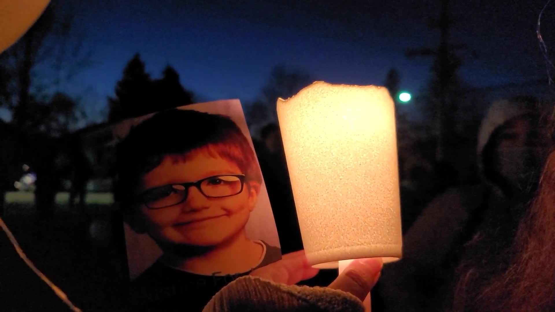 Candlelight vigil held in memory of 6-year-old James Hutchinson