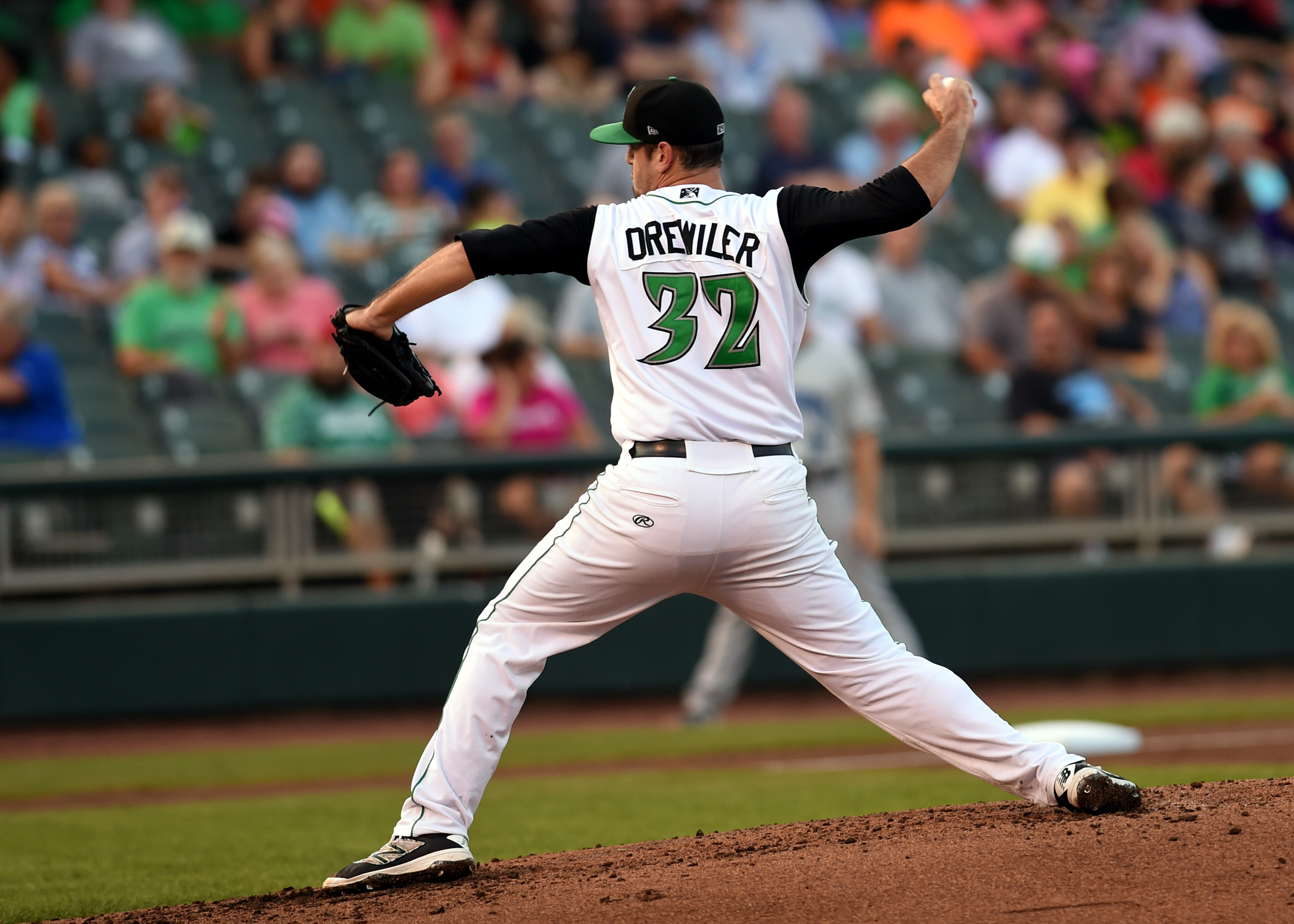 Dragons pitcher Austin Orewiler delivers to the plate Wednesday night at Fifth Third Field to begin the final home series of the season. NICHOLAS STUDIOS