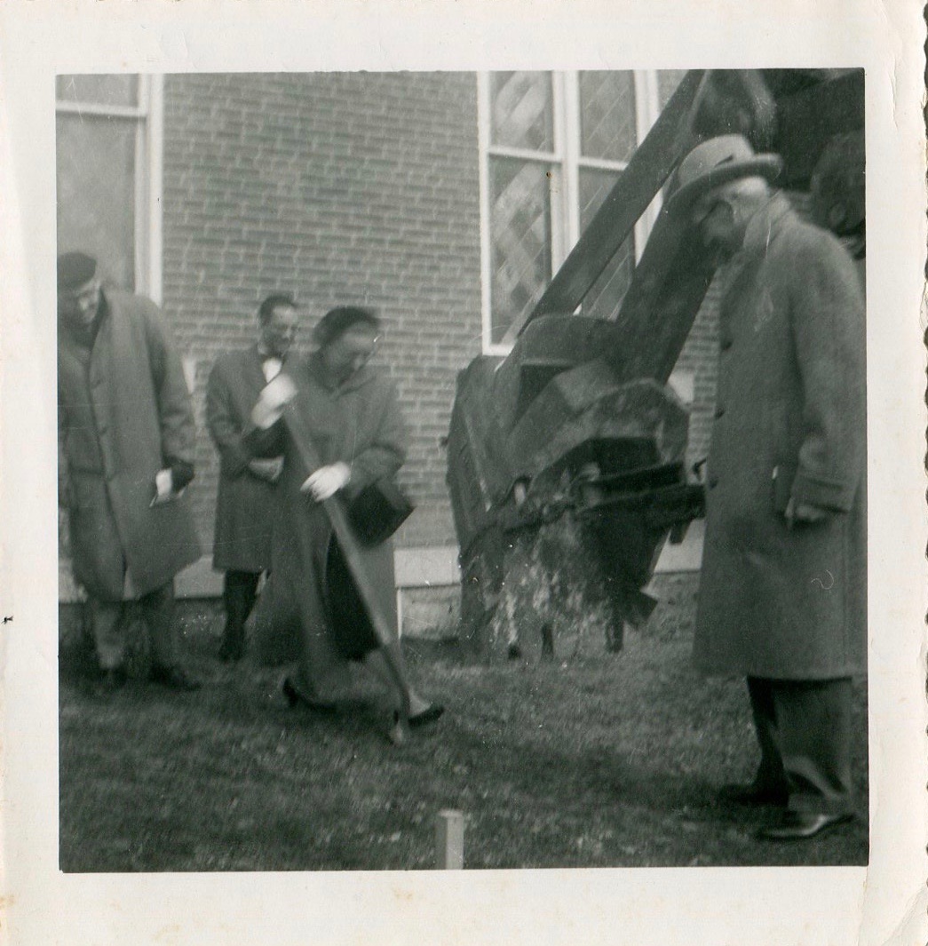Ruby Baker at the ground breaking of Trotwood United Church of Christ's fellowship hall in 1958.