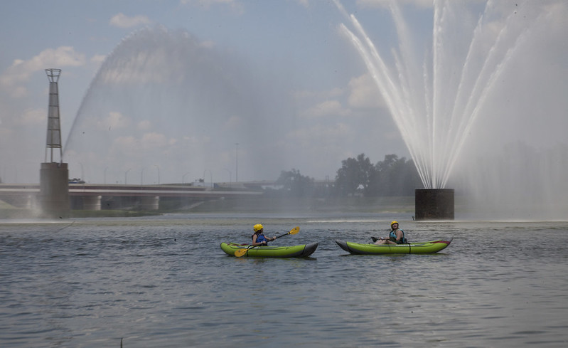 Paddle under the Fiver Rivers Fountain of lights. CONTRIBUTED