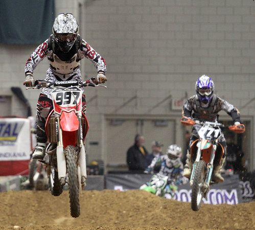 The AMA hosted a day of amateur arenacross competition at the Nutter Center in Fairborn Sunday, Jan. 22, 2012.