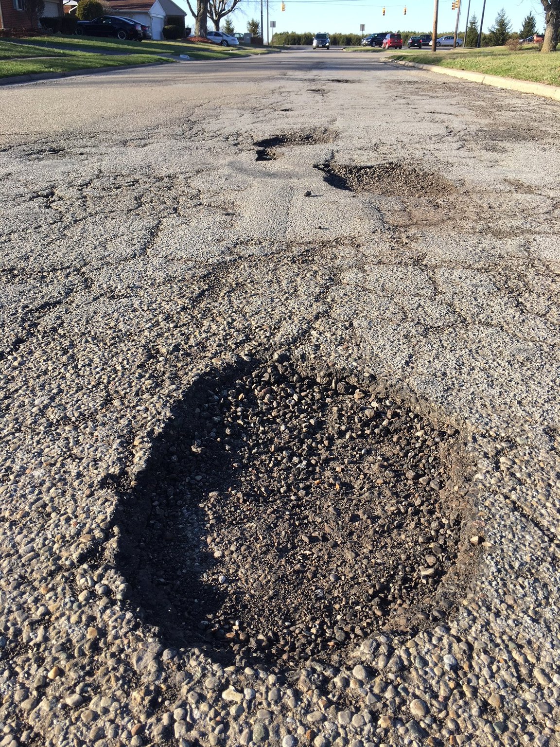 The city of Xenia says Colorado Drive is among the streets rated high in priority for road repairs. The city says to repave it would cost more than $1 million, but there’s only enough revenue to budget about $500,000 annually for repairing all city streets. Richard Wilson/Staff