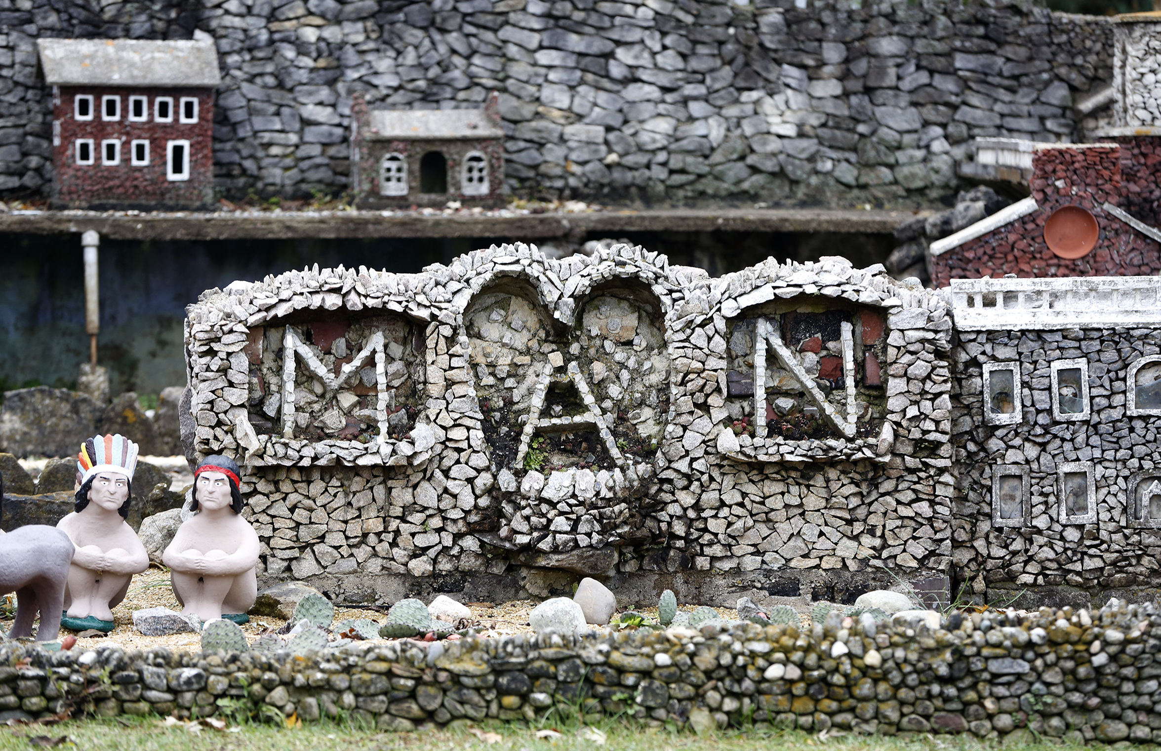 Harry George "Ben" Hartman encircled the word 'MAN" with a heart using concrete, granite and mirrored glass to make a personal emblem. LISA POWELL / STAFF