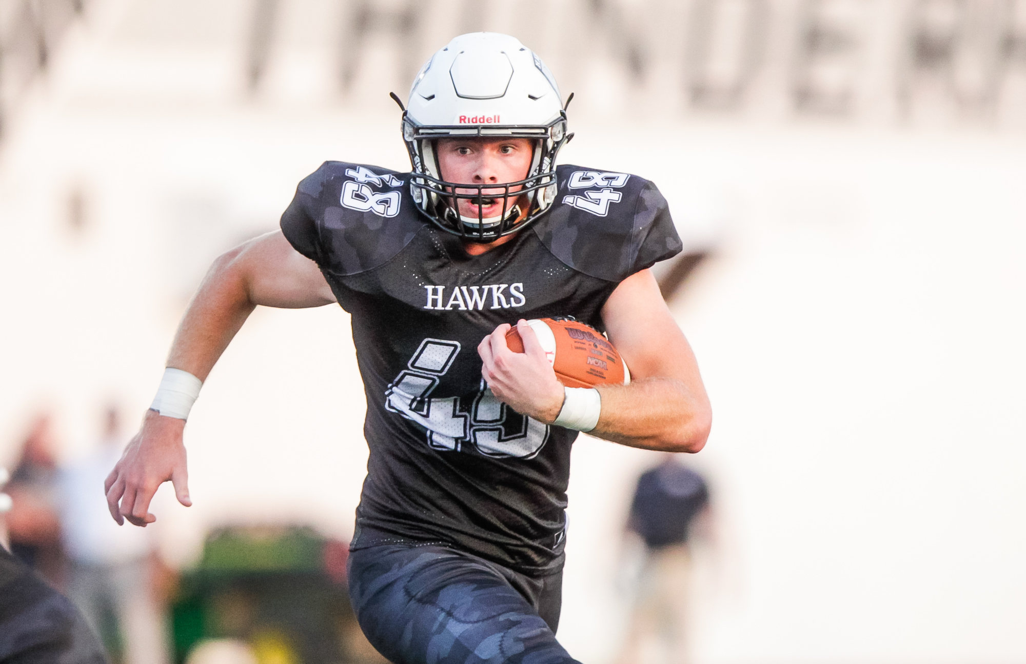 Lakota East's Charlie Kenrich carries the football during their game against Middletown Friday, Sept. 20, 2019 at Lakota East High School in Liberty Township. Lakota East defeated Middletown 21-9. NICK GRAHAM/STAFF