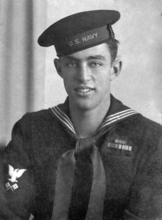 Donald Richard Hanson was among a crew of young Navy recruits who served on the first LST (Landing Ship/Tank) headed for Omaha Beach in World War II. His daughter, Donna Hanson, has published a book about her dad and his shipmates.