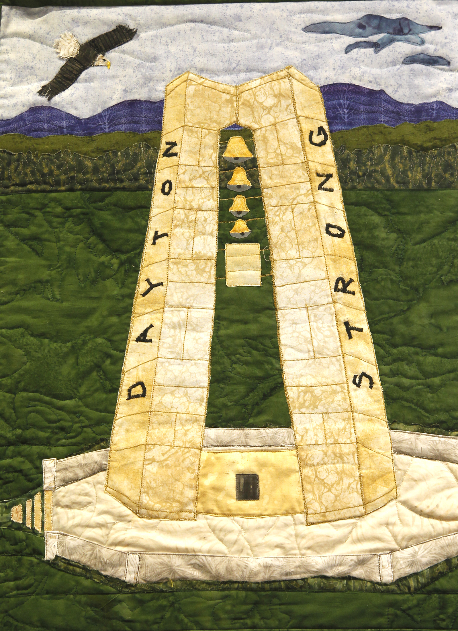 "Dayton Strong, A Quilt Show" is on display at the Woodbourne Library in Centerville through Dec. 2. The exhibition is a response to the May Ku Klux Klan rally in Dayton, the Memorial Day tornadoes and the Oregon District shootings. LISA POWELL / STAFF