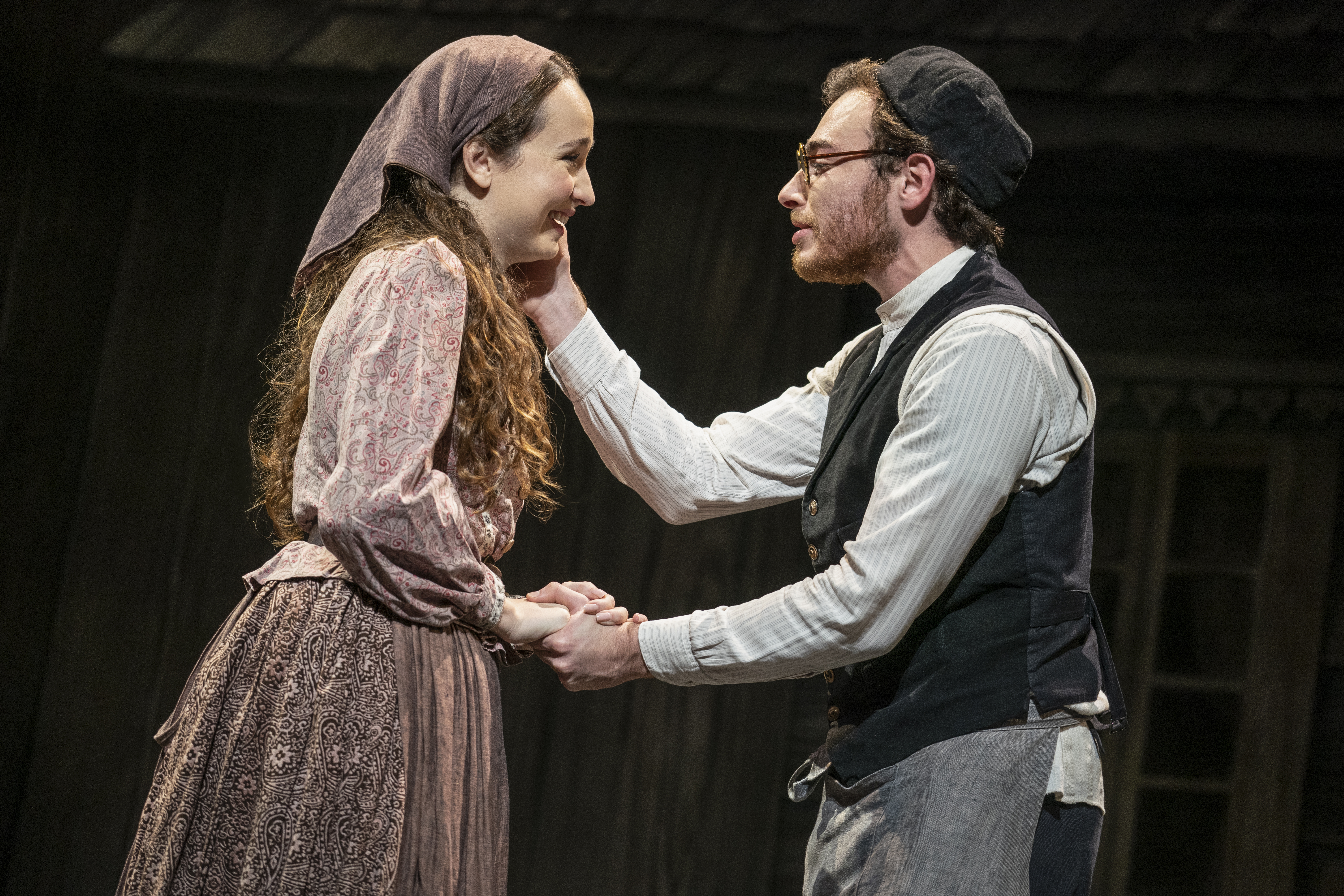 Kelly Gabrielle Murphy (Tzeitel) and Daniel Kushner (Motel) in the national tour of “Fiddler on the Roof.’’ The original show opened on Broadway in 1964. JOAN MARCUS/COURTESY PHOTO
