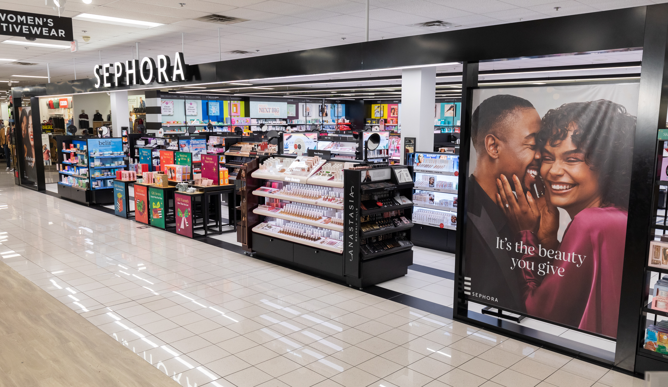 A Nars Makeup Display in a Sephora Cosmetics Retail Store in a
