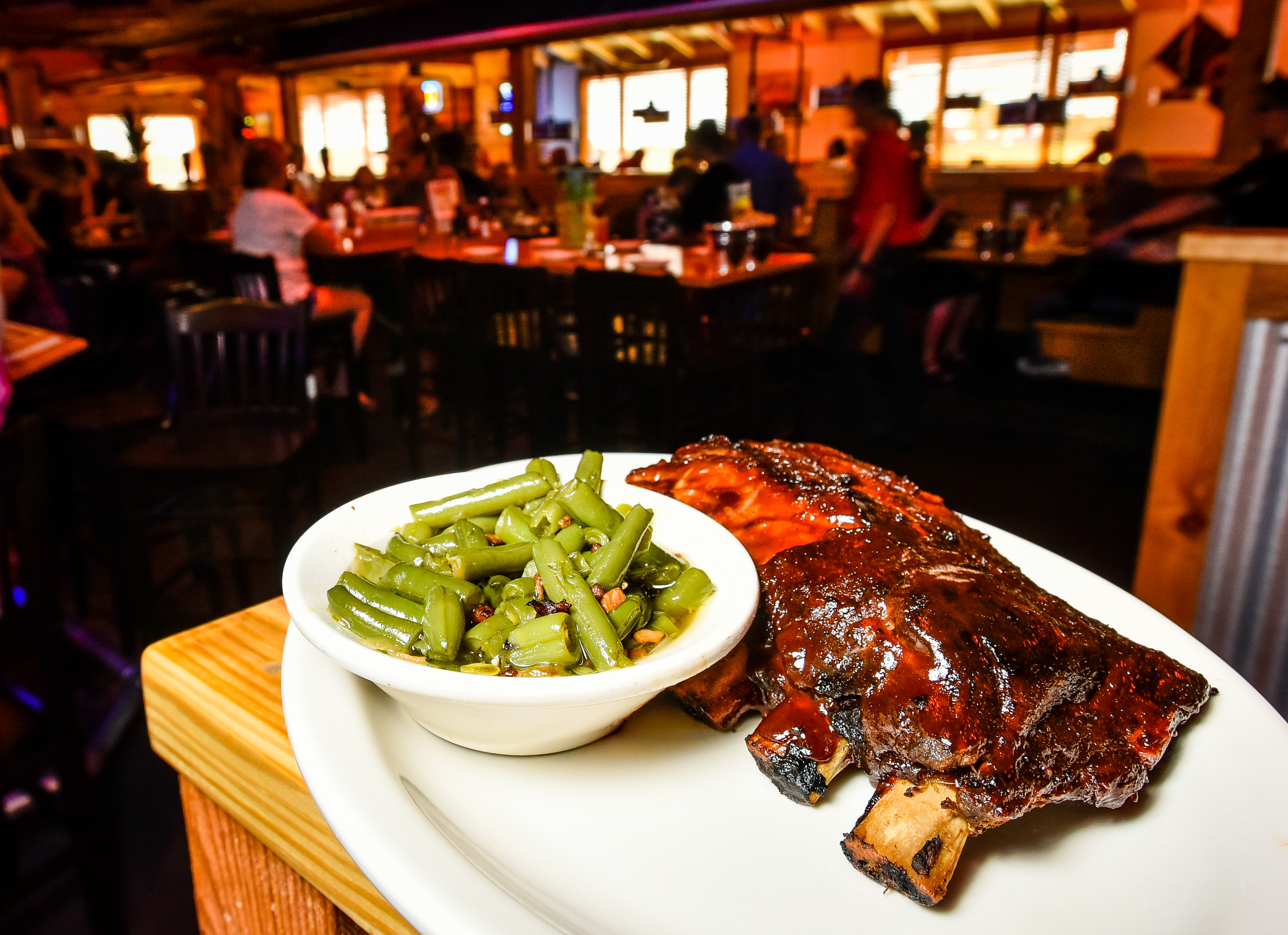The Half Slab of Fall-off-the-Bone Ribs and green beans at Texas Roadhouse in West Chester Twp.