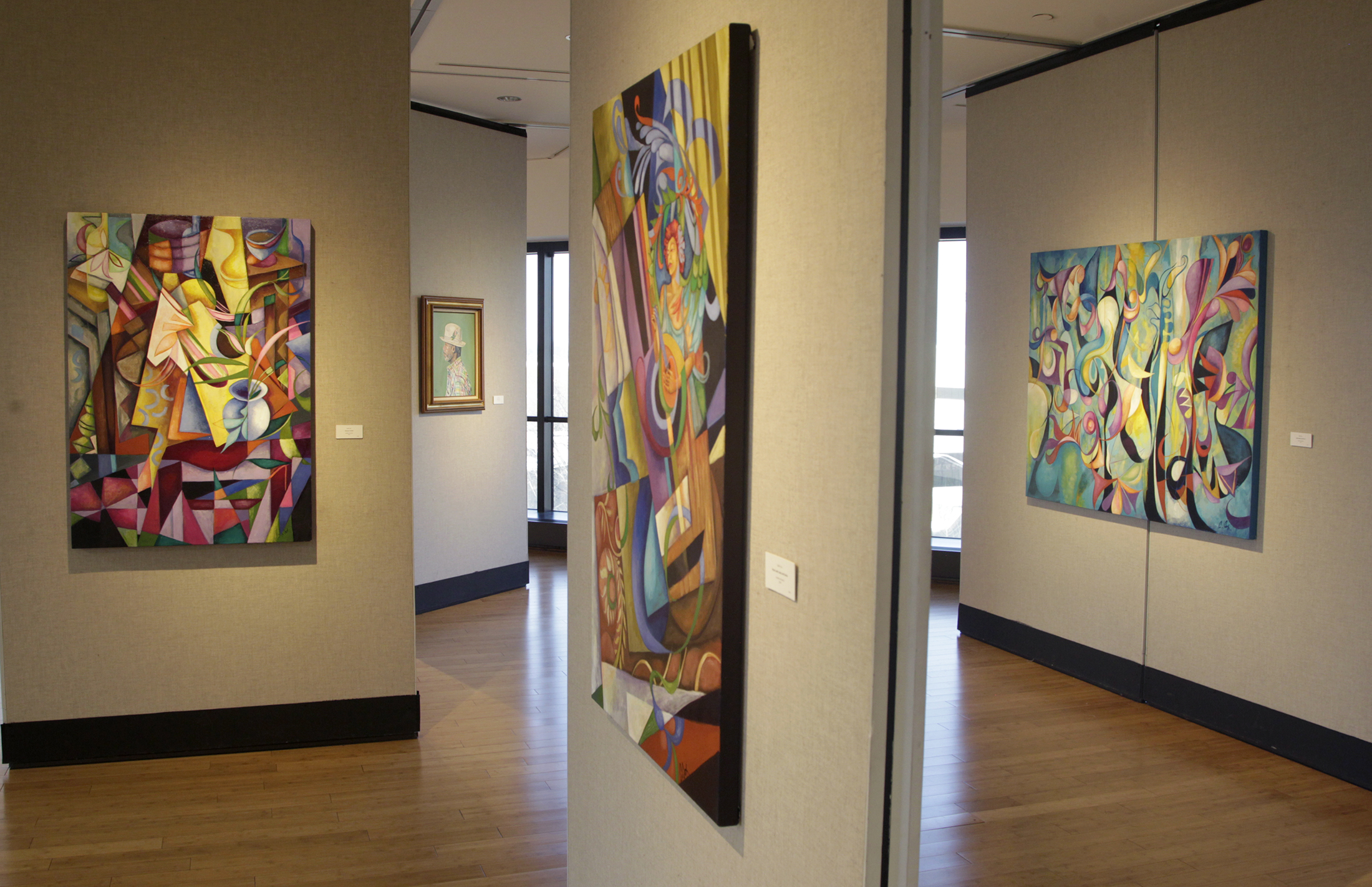 âStories,â the work of four regional painters, Cedric Cox, Jean Koeller, Morris Howard and Ann Kim, is on display in the Burnell R. Roberts Triangle Gallery at Sinclair Community College. LISA POWELL / STAFF