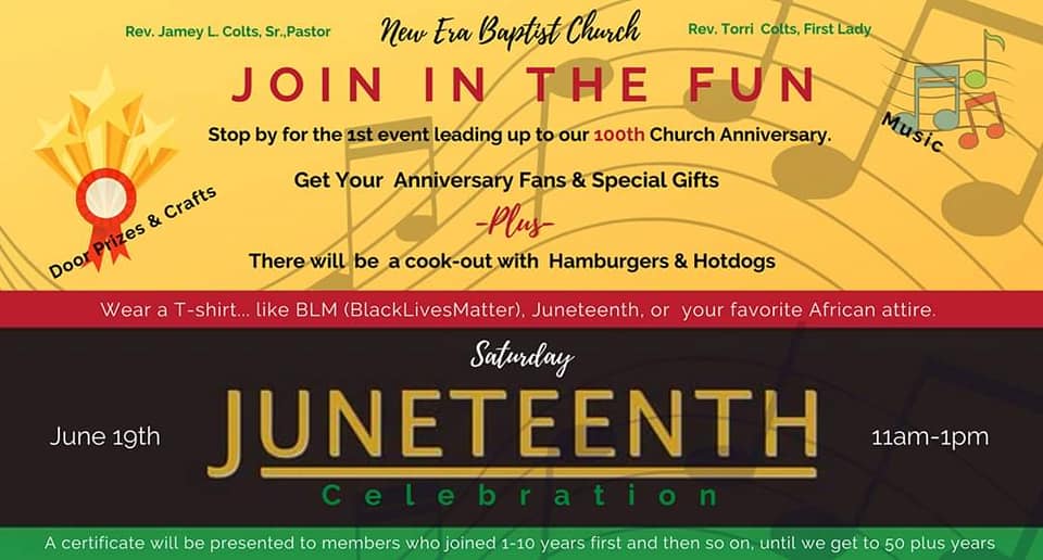 A flier for New Era Baptist Church's Juneteenth celebration in Middletown. PROVIDED