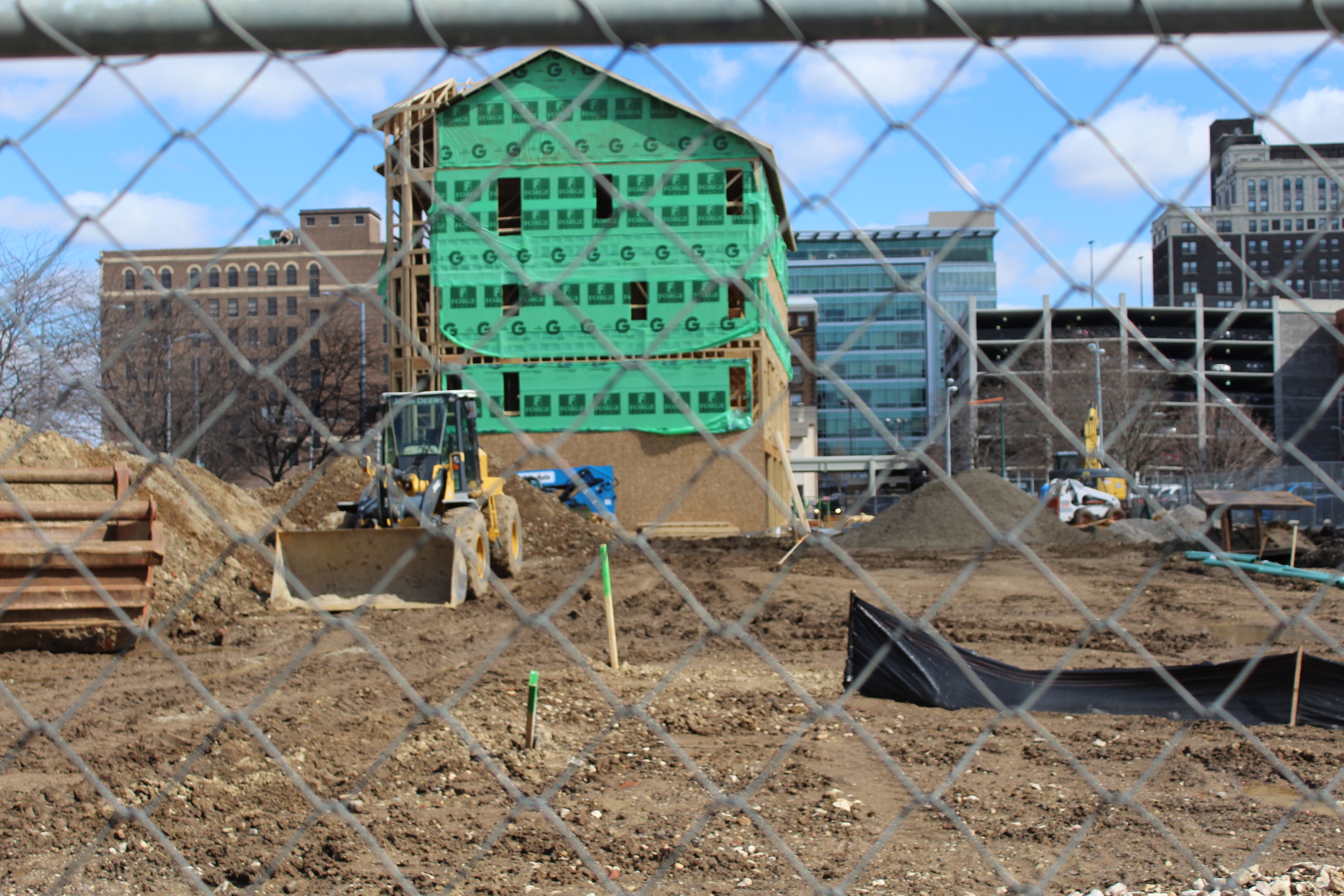 Charles Simms Development is constructing massive, high-end townhomes. The project is called Monument Walk. CORNELIUS FROLIK / STAFF