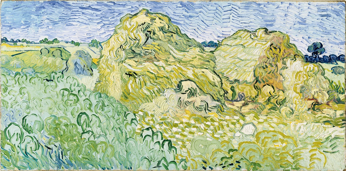 Champ aux meules de blé (Field with Stacks of Grain) is one of two original paintings by Van Gogh, on loan from the Beyeler Museum in Switzerland, that will be featured in a Focus exhibit at the Dayton Art Institute beginning in March. CONTRIBUTED