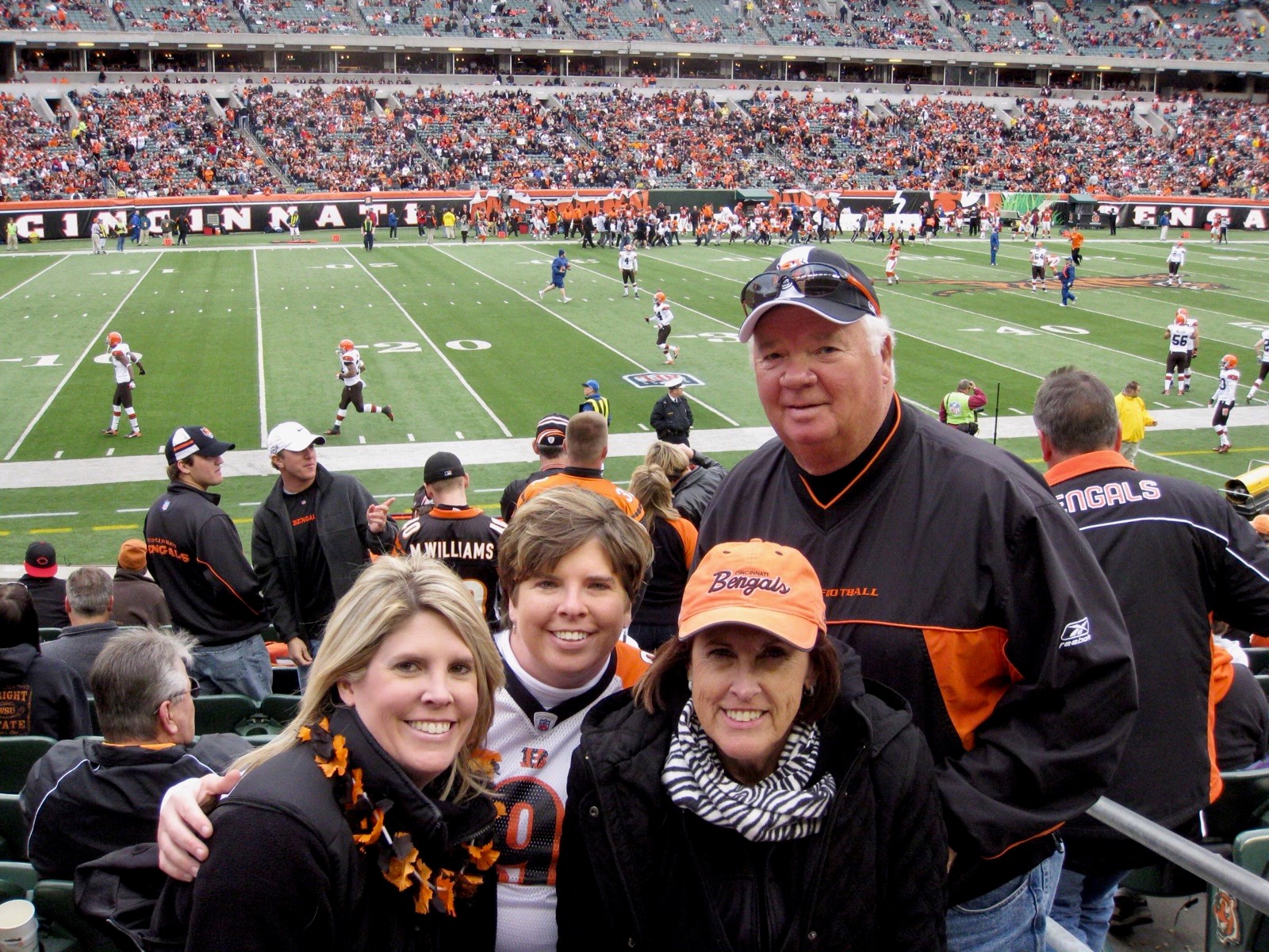 The family -- Melinda, Melissa, Anne and John -- at Paul Brown Stadium for a Bengals game. CONTRIBUTED