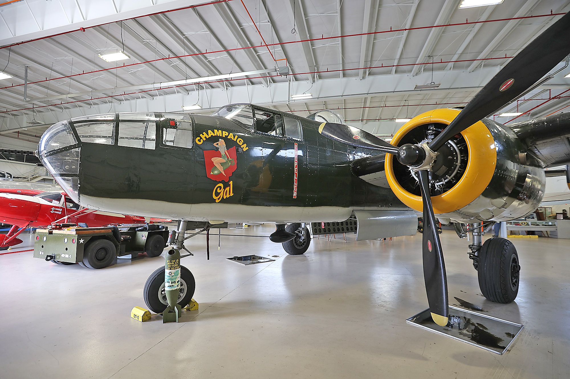 The "Champaign Gal" a B-25 bomber that's on display at the Champaign Aviation Museum in Urbana Wednesday. BILL LACKEY/STAFF