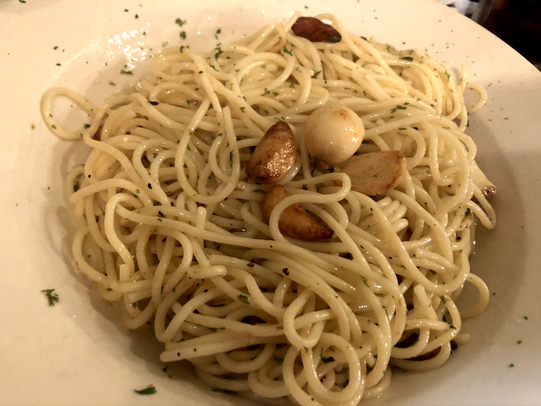 The spaghetti aglio e olio at Tony’s Italian Kitchen, 615 S. Main Street, in Englewood. Photo: Amelia Robinson