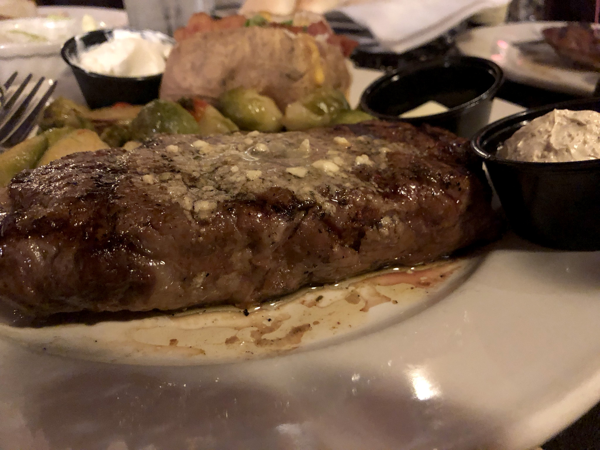 The Florentine Restaurant serves steaks, fish and chops. Pictured: Dry aged New York Strip.