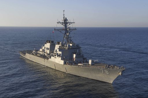 In this image provided by the U.S. Navy, the guided-missile destroyer USS Porter (DDG 78) transits the Mediterranean Sea on March 9, 2017. The United States fired a barrage of cruise missiles into Syria Thursday night in retaliation for this week’s gruesome chemical weapons attack against civilians, the first direct American assault on the Syrian government and Donald Trump’s most dramatic military order since becoming president. The Tomahawk missiles were fired from warships USS Porter and USS Ross in the Mediterranean Sea. (Mass Communication Specialist 3rd Class Ford Williams/U.S. Navy via AP)