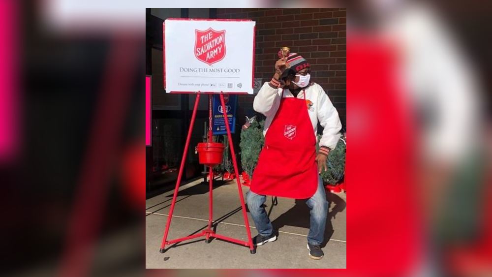 The Salvation Army's red kettle bells ring outside Kroger this holiday  season