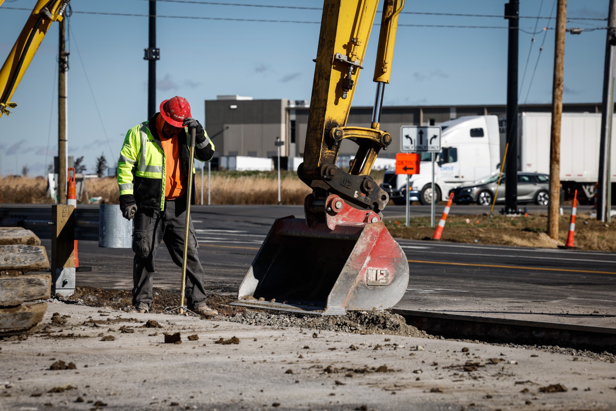 Work continues on U.S. 40 near the Dayton International Airport. The 70/75 Airport Logistics Access Project cost $14 million in federal, state and local funds. JIM NOELKER/STAFF