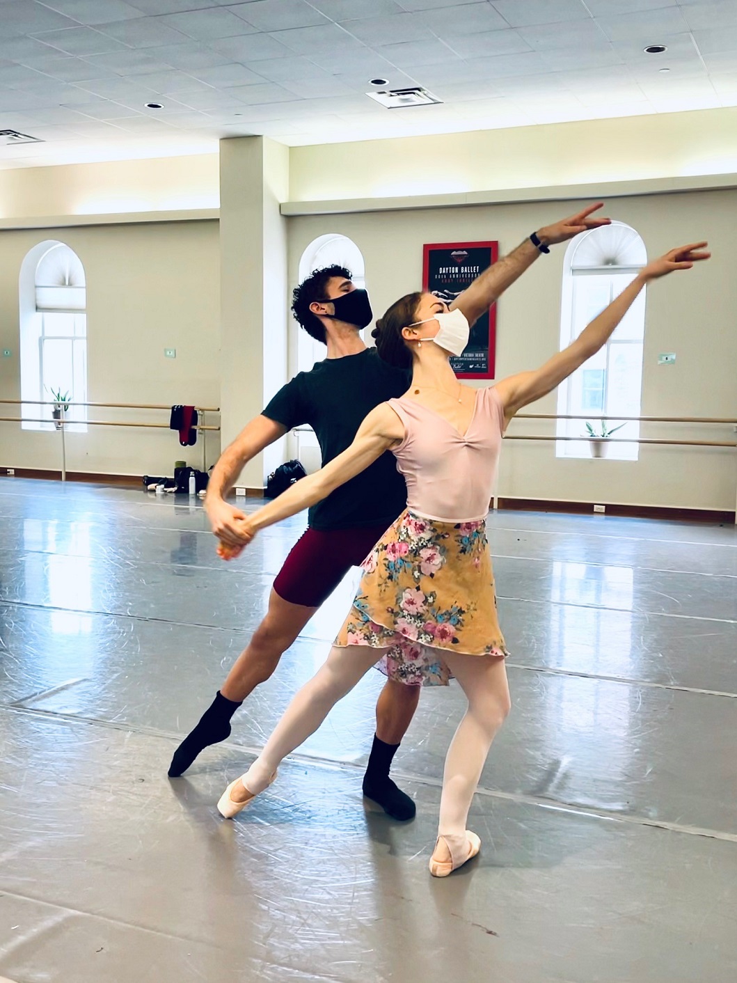 Dayton Ballet dancers Eric McIntyre and Ashley Griffin rehearse for upcoming production of “Dance and Romance “Feb 12-14. CONTRIBUTED