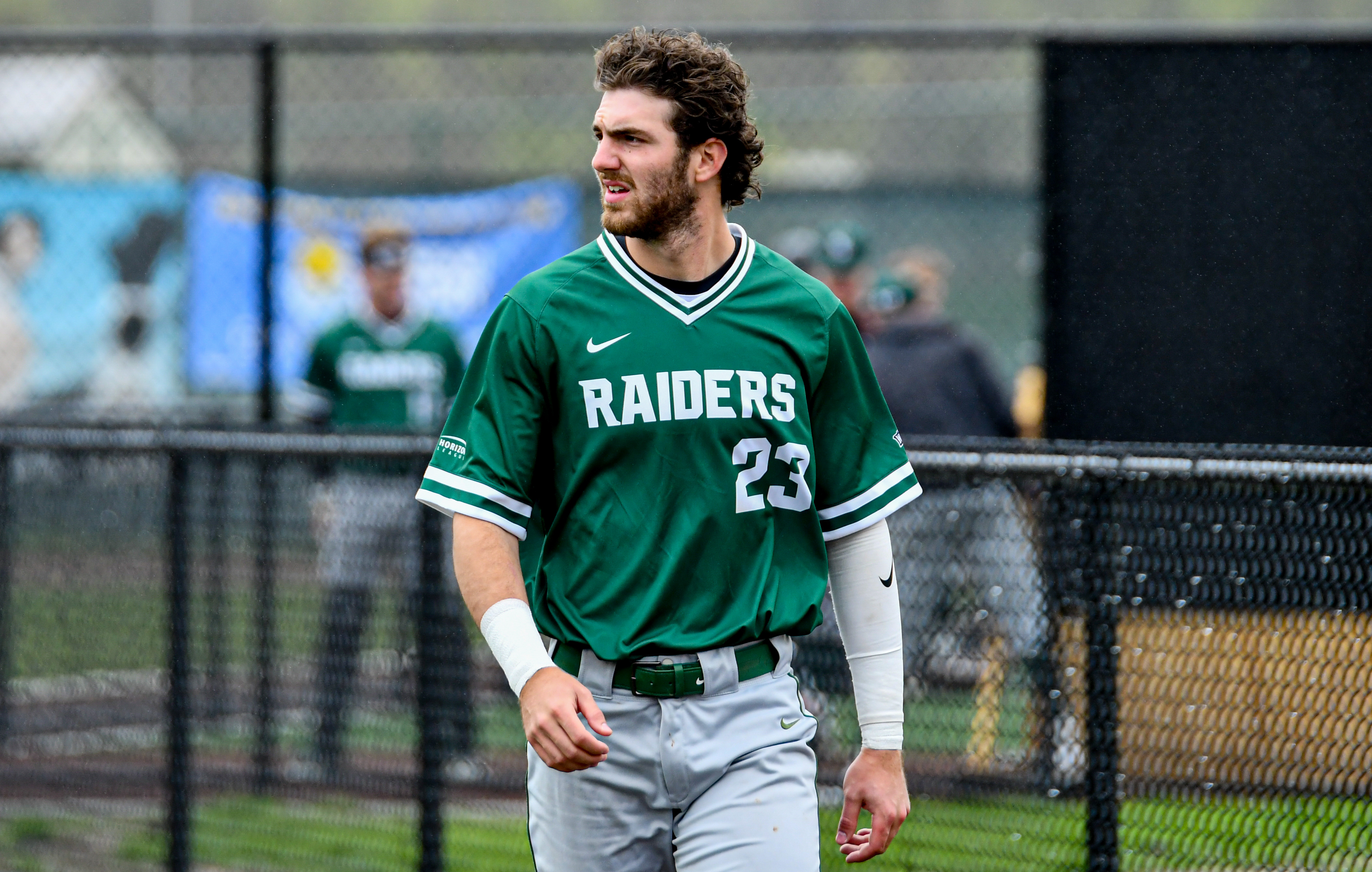 Jay Luikart (6) of the Wright State Raiders at bat against the