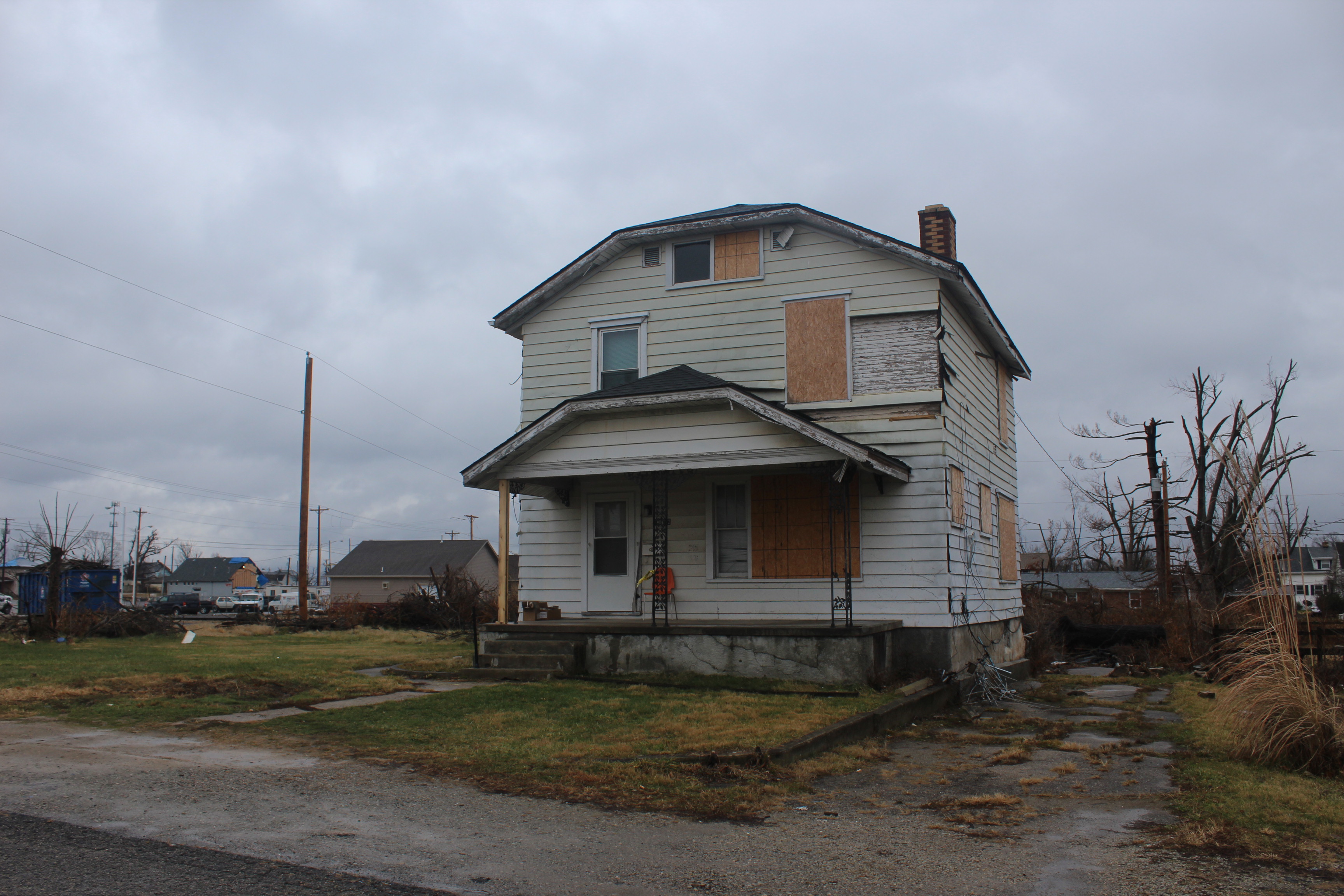 Repair work has continues at Robin and Chris Sassenberg's home in Dayton. Much progress has happened since the Memorial Day tornadoes. The couple purchased this home next door.