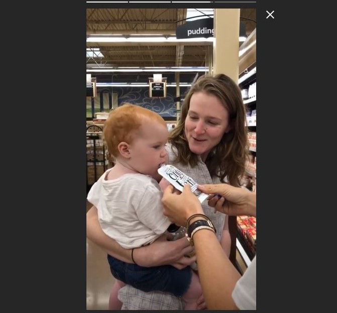 Actress Jennifer Garner posted an Instagram story Aug. 30, 2018 of her attempts to give Once Upon a Farm baby food way at a Kroger Marketplace in the Cincinnati area.