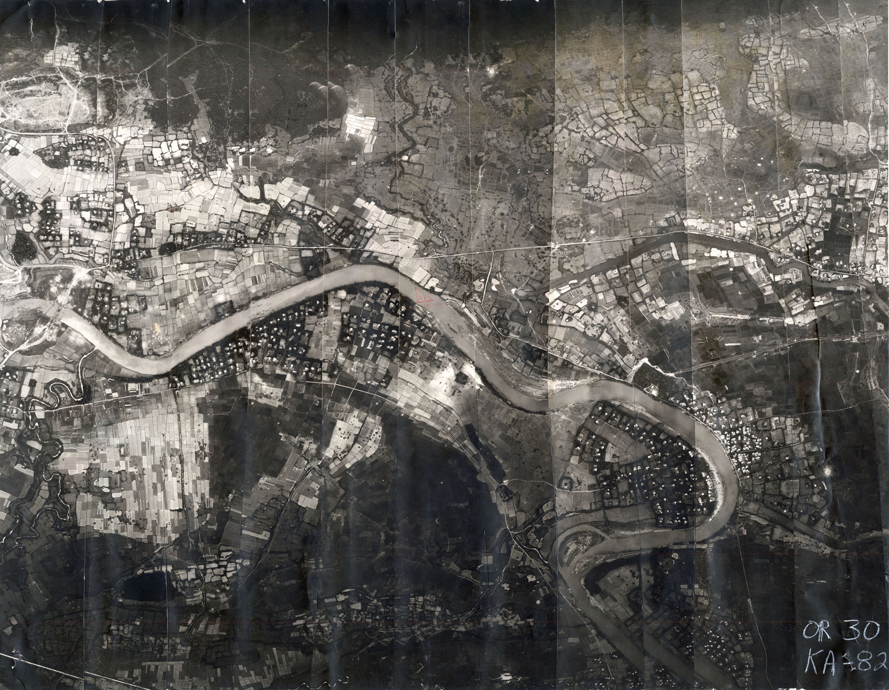 This mosaic reconnaissance photograph was used by the 3rd Aerospace Rescue Recovery Group to plan Lt. Col. Iceal “Gene” Hambleton’s rescue in 1972. (U.S. Air Force photo)