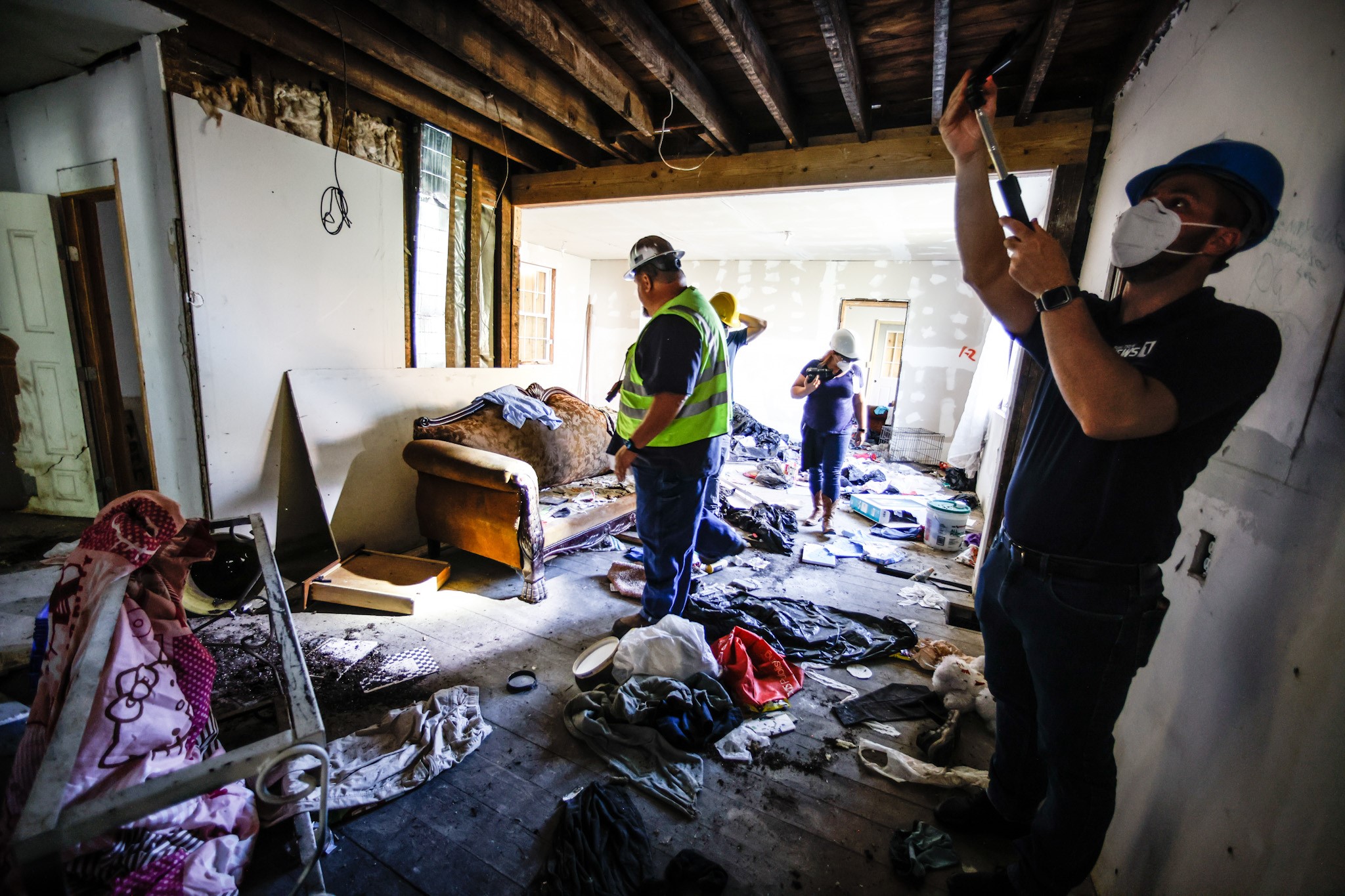 Before the nuisance house on Chapel St. was demolished Tuesday June 21, members of the media were invited into the structure. The city is preparing to spend more than $15 million of its federal rescue funds on blight demolition JIM NOELKER/STAFF